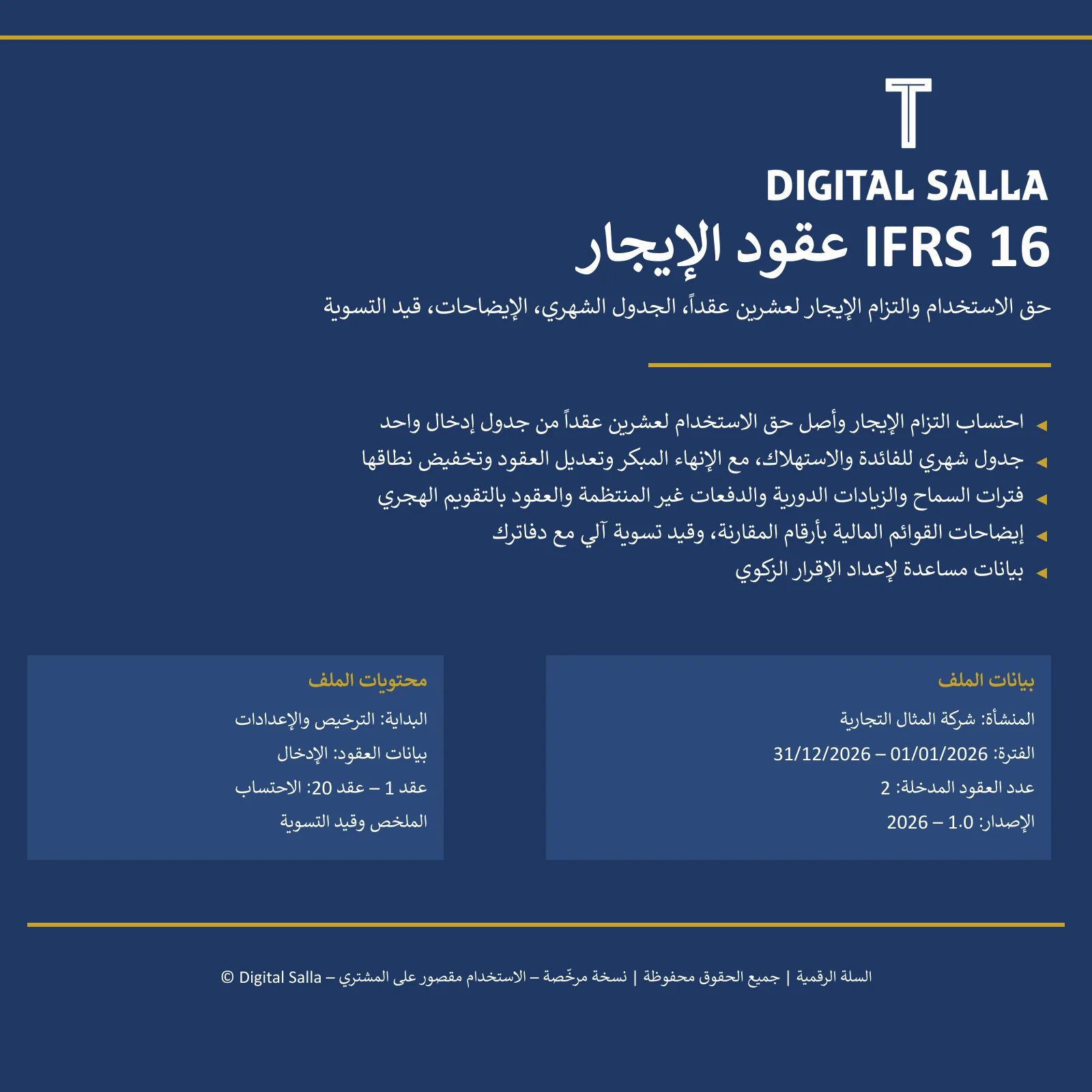 نموذج عقود الإيجار IFRS 16: حق الاستخدام والتزام الإيجار