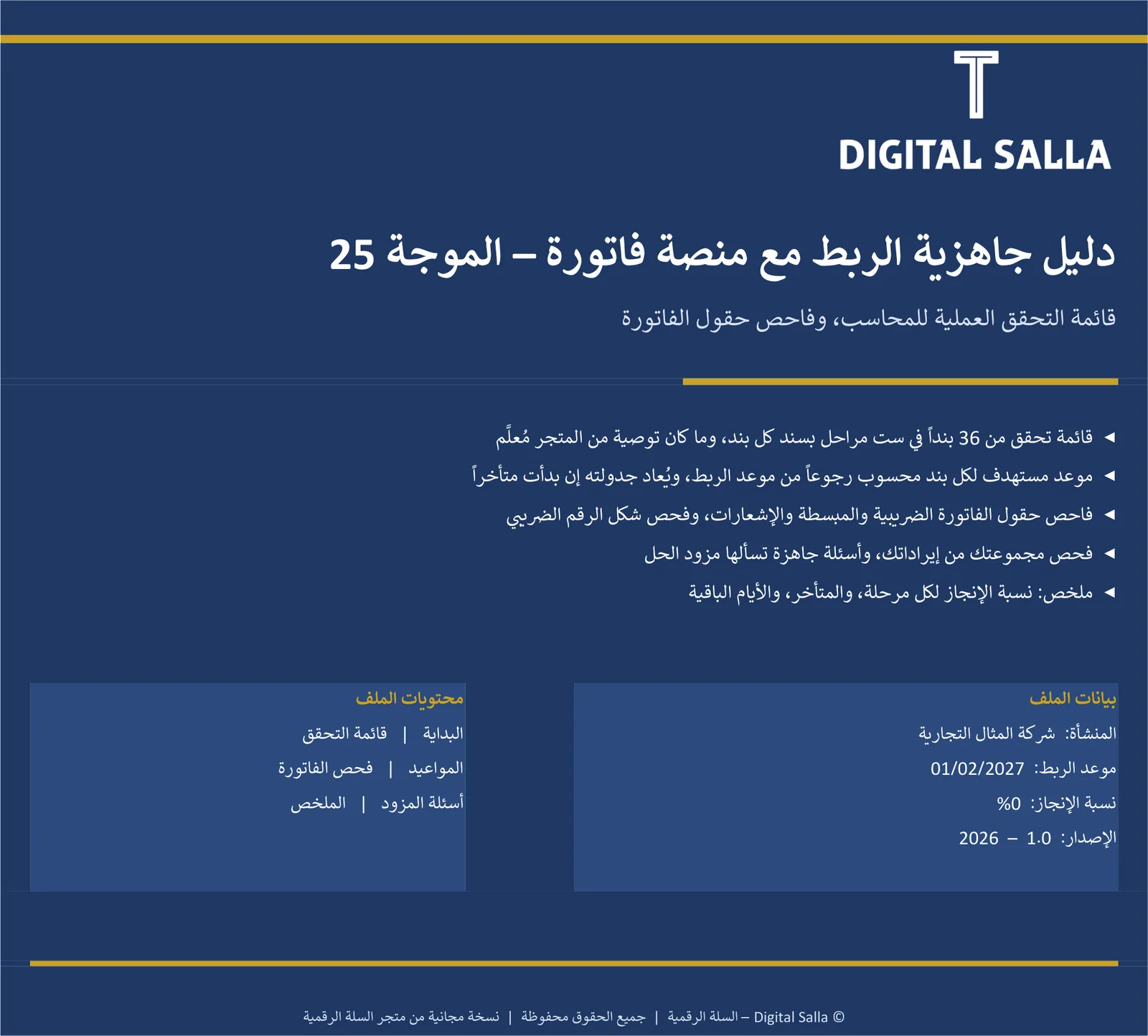 دليل جاهزية الربط مع منصة فاتورة – الموجة 25