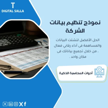 نموذج تنظيم بيانات الشركة من DIGITAL SALLA لأداء رقابي فعال.