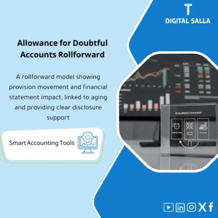 Cover of the AR Provision Rollforward showing provision build/reversal/write-off and linkage to P&L and balance sheet impact