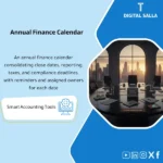 Cover of the Annual Finance Calendar showing closing