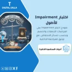 غلاف نموذج Impairment يوضح مؤشرات انخفاض القيمة وCGU وتوقع التدفقات ومعدل الخصم وحساب القيمة القابلة للاسترداد