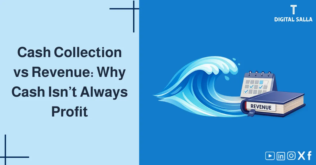 Comparison of Cash Collection vs Revenue (illustration)