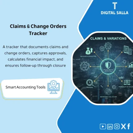 Cover of the Claims & Variations Template showing change claims documentation