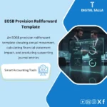 Cover of the EOSB Provision Template showing annual EOSB movement