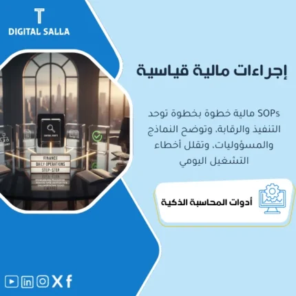 غلاف دليل إجراءات مالية Finance SOPs يوضح خطوات تشغيل القيود والمطابقات والموافقات والإقفال