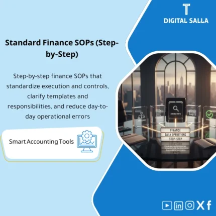 Cover of the Finance SOPs Guide showing steps for journal processing