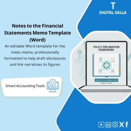 Cover of the Notes to Financial Statements Memo Template showing notes structure