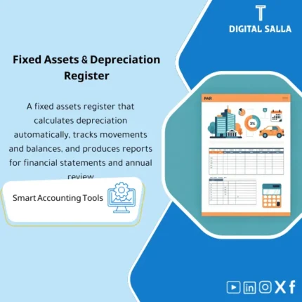 Demo preview of an Excel template for fixed asset depreciation calculation