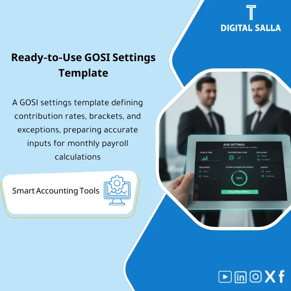 GOSI-Setup-Configuration-EN-100 Cover of the GOSI Settings Template showing contribution rates/slabs