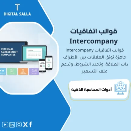 غلاف قوالب Intercompany Agreements يوضح اتفاقيات داخل المجموعة تحدد النطاق والتسعير وشروط السداد والمدة