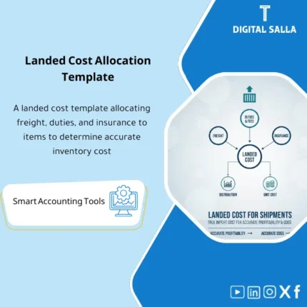 Cover of the Landed Cost Template showing allocation of freight