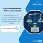 Cover of the Vacation Provision Template showing annual vacation accrual movement