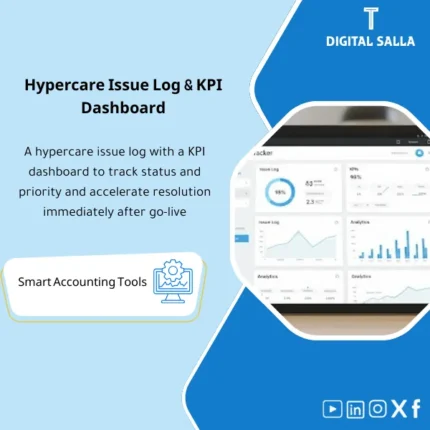 Cover of the Hypercare Tracker showing a go-live issues log