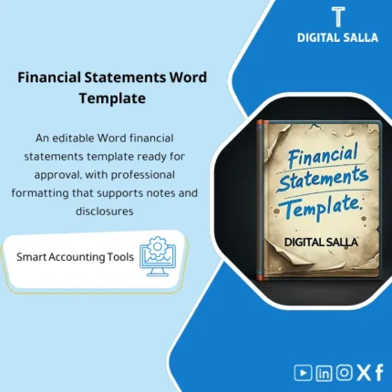 Demo preview of an editable financial statements template