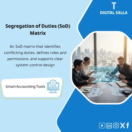 Cover of the Segregation of Duties (SoD) Matrix showing ERP access conflicts (e.g.
