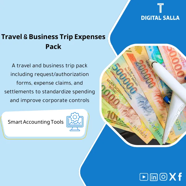 Travel-Expenses-Template-EN-92 Cover of the Travel Expense Pack showing travel request