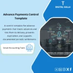 Cover of the Vendor Advance Payments Template showing linkage to contract/PO